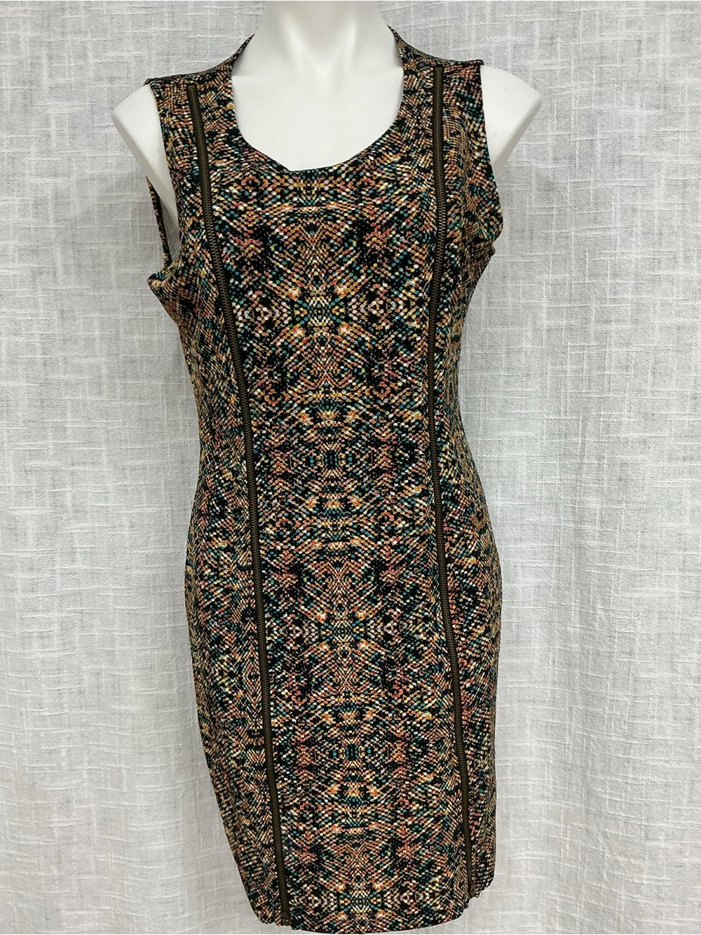 BONGO Multicolor Tweed-Print Sleeveless Sheath Dress